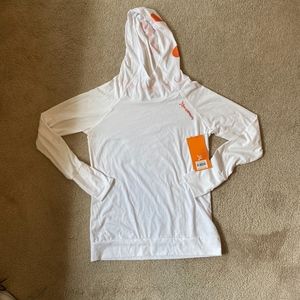 BRAND NEW Orangetheory White Splat Point Hood Tee